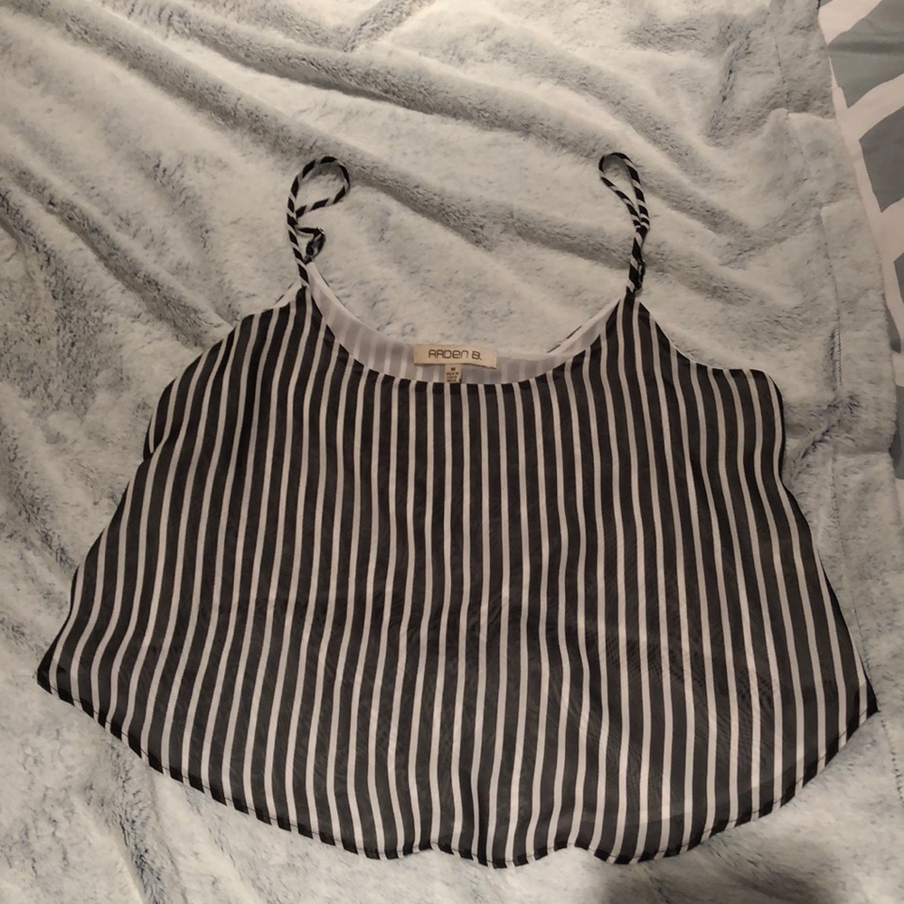Arden B - Black and white striped tank